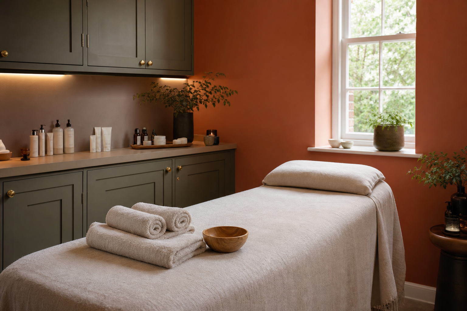 Original concept visual of a warm beauty treatment room