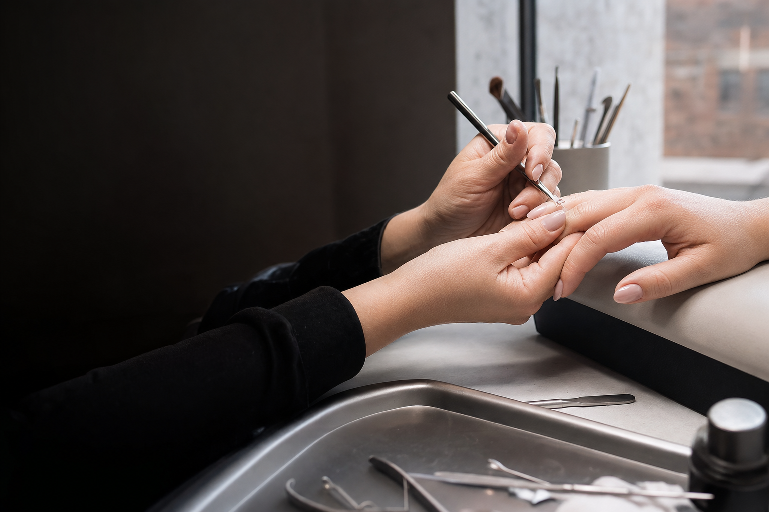 Original concept image of a precise natural manicure